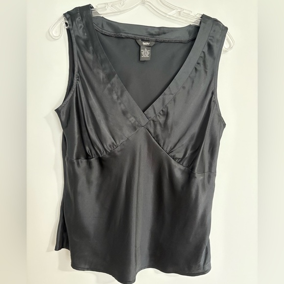 Mossimo 100% Silk Black Tank Top XL Babydoll Early 2000s 90s Y2K Grunge Satin - Picture 1 of 8